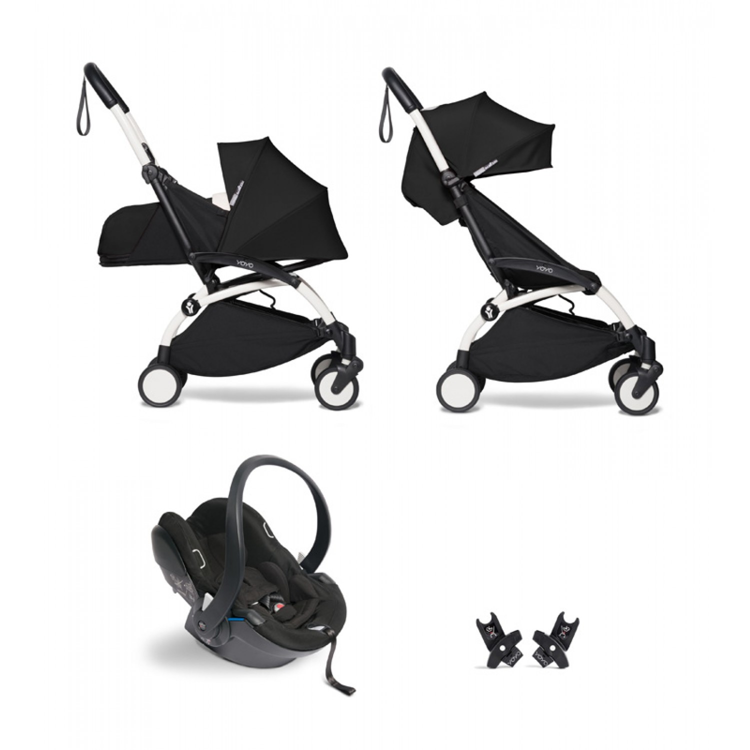 All-in-one BABYZEN stroller YOYO2 0+, car seat and 6+   | White Chassis Black